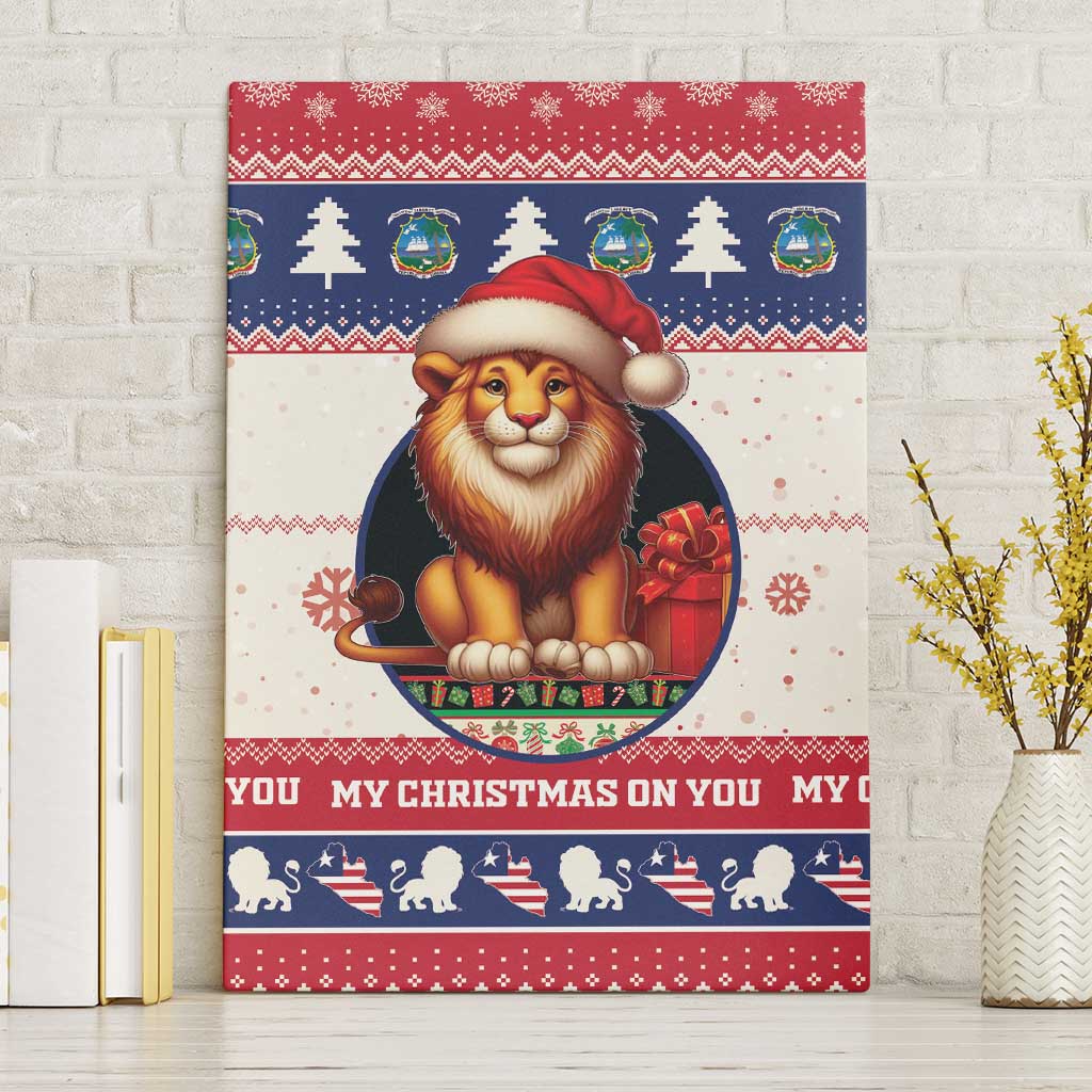 Liberia Christmas Canvas Wall Art African Lion Santa