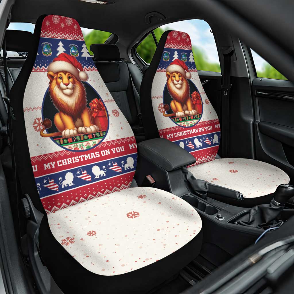 Liberia Christmas Car Seat Cover African Lion Santa