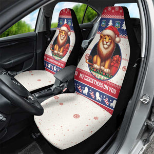 Liberia Christmas Car Seat Cover African Lion Santa