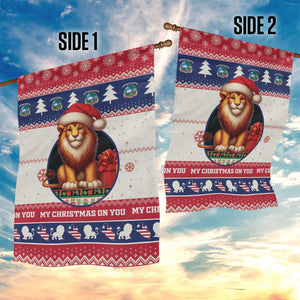 Liberia Christmas Garden Flag African Lion Santa