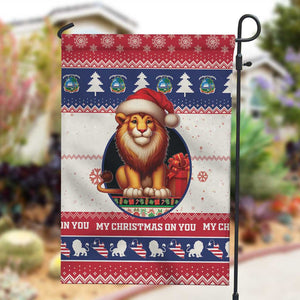 Liberia Christmas Garden Flag African Lion Santa