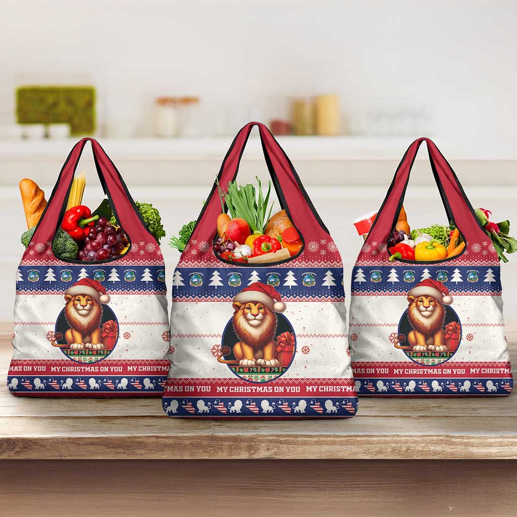 Liberia Christmas Grocery Bag African Lion Santa