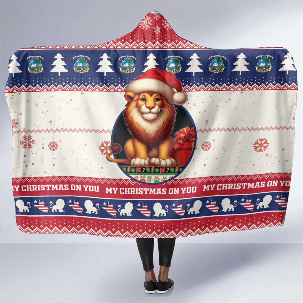 Liberia Christmas Hooded Blanket African Lion Santa