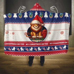 Liberia Christmas Hooded Blanket African Lion Santa