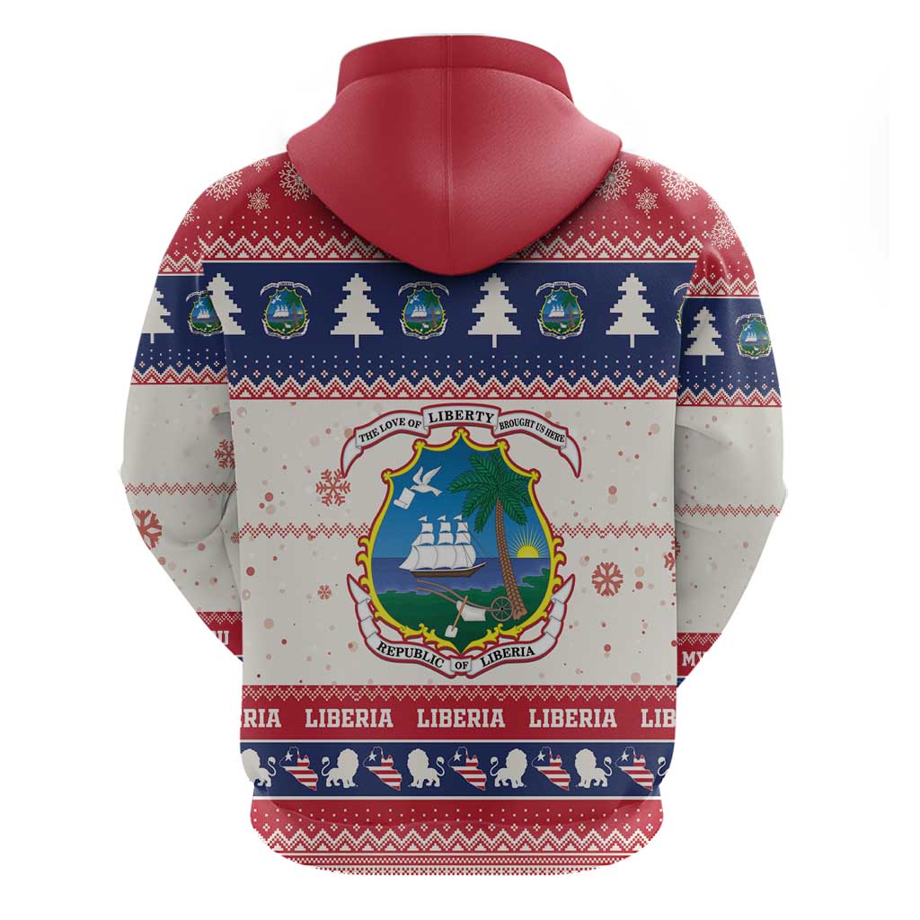 Liberia Christmas Hoodie African Lion Santa