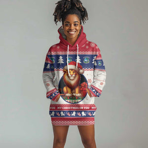 Liberia Christmas Hoodie Dress African Lion Santa