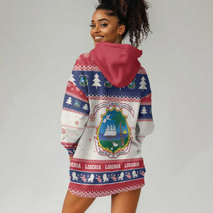 Liberia Christmas Hoodie Dress African Lion Santa