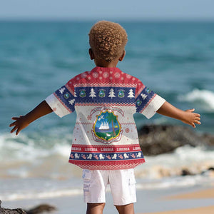 Liberia Christmas Kid Hawaiian Shirt African Lion Santa