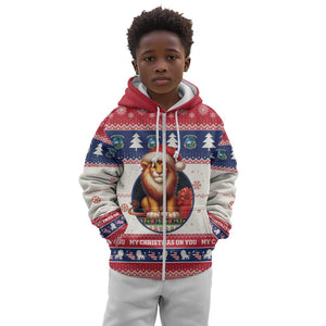 Liberia Christmas Kid Hoodie African Lion Santa