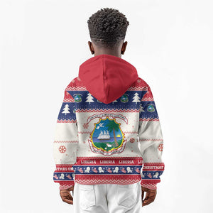 Liberia Christmas Kid Hoodie African Lion Santa