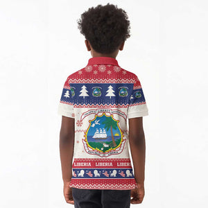 Liberia Christmas Kid Polo Shirt African Lion Santa