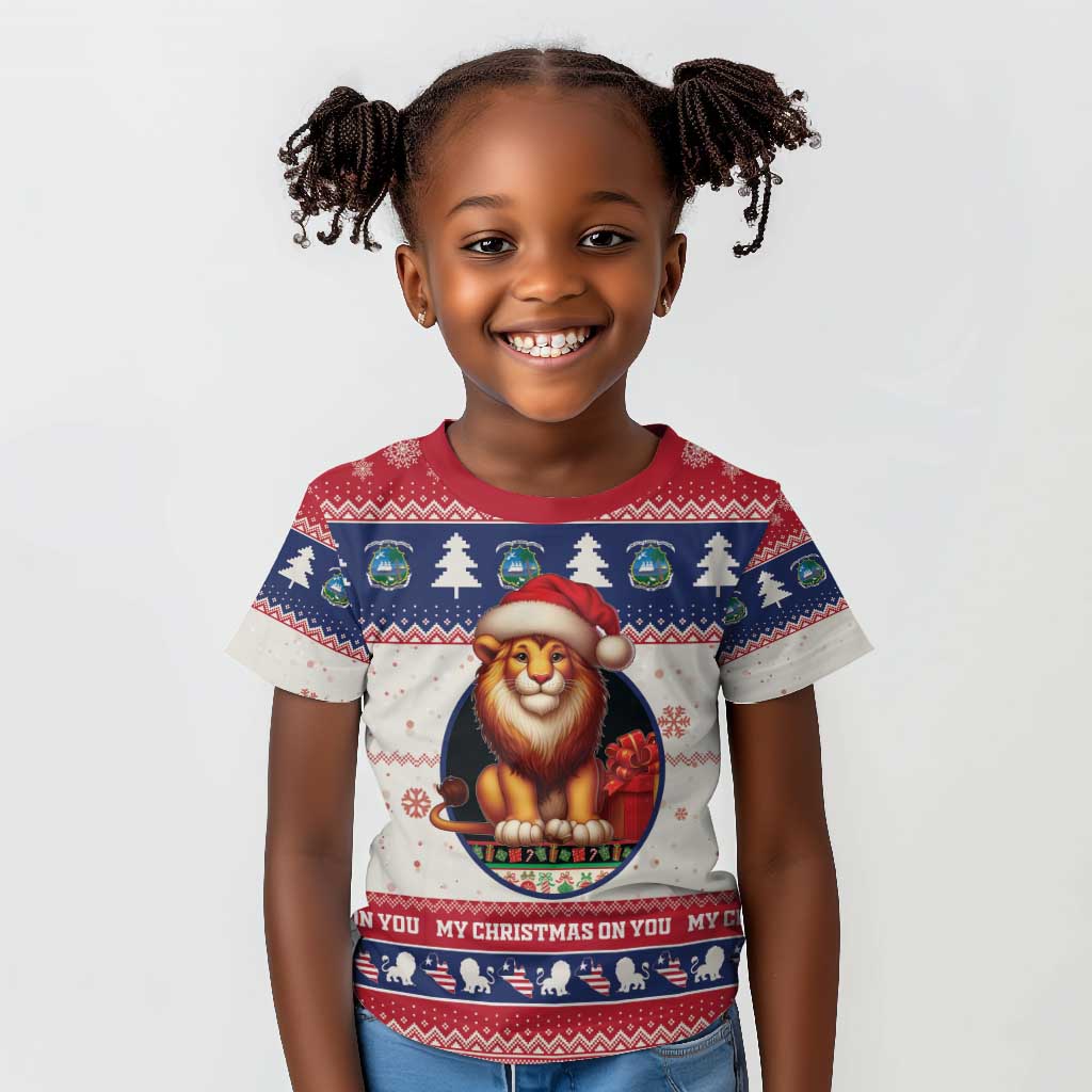 Liberia Christmas Kid T shirt African Lion Santa