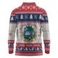 Liberia Christmas Long Sleeve Polo Shirt African Lion Santa