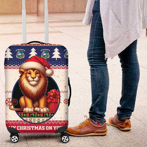 Liberia Christmas Luggage Cover African Lion Santa