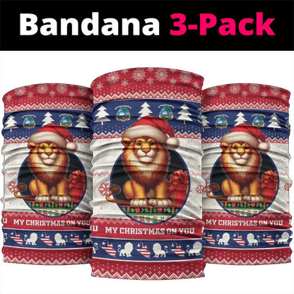 Liberia Christmas Neck Gaiter African Lion Santa LT15