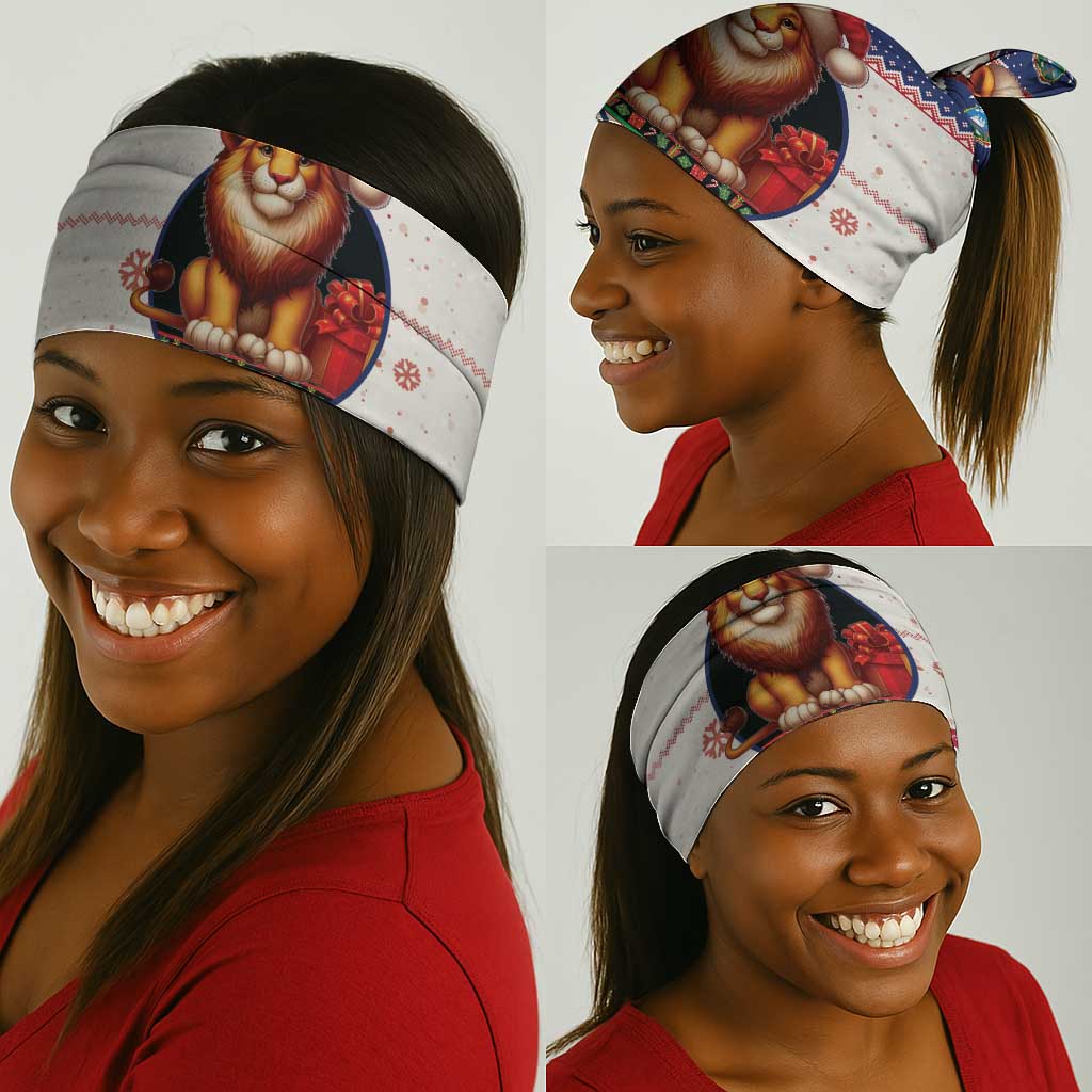 Liberia Christmas Neck Gaiter African Lion Santa LT15
