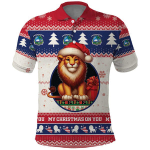 Liberia Christmas Polo Shirt African Lion Santa