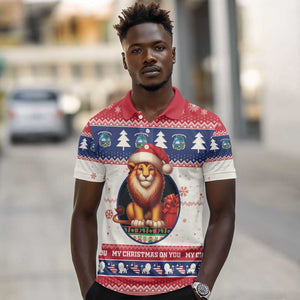 Liberia Christmas Polo Shirt African Lion Santa