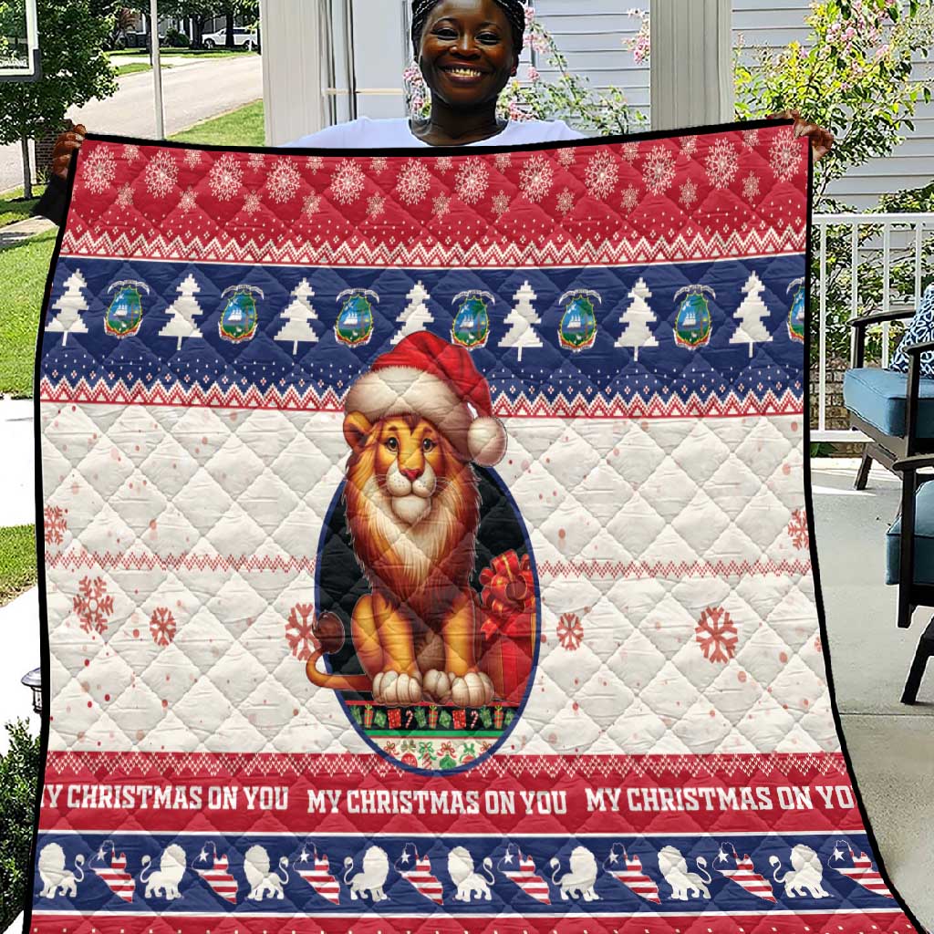 Liberia Christmas Quilt African Lion Santa