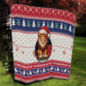 Liberia Christmas Quilt African Lion Santa