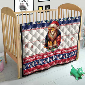 Liberia Christmas Quilt African Lion Santa