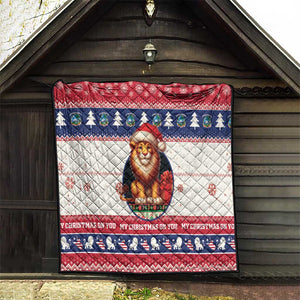 Liberia Christmas Quilt African Lion Santa