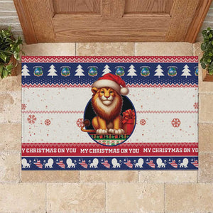 Liberia Christmas Rubber Doormat African Lion Santa