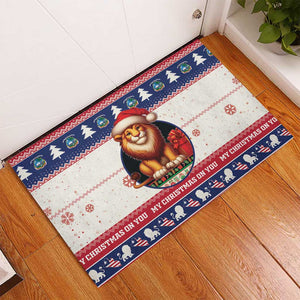 Liberia Christmas Rubber Doormat African Lion Santa