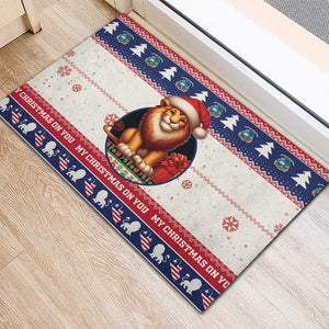 Liberia Christmas Rubber Doormat African Lion Santa