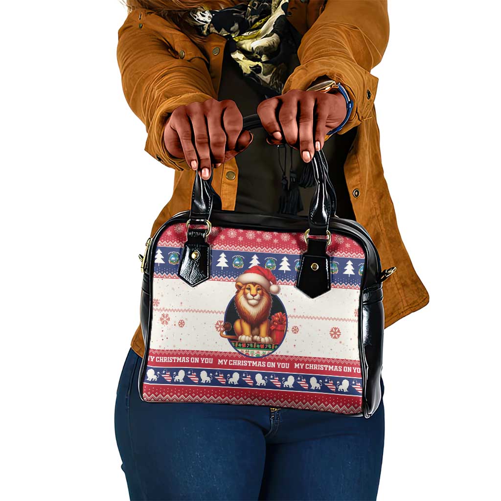 Liberia Christmas Shoulder Handbag African Lion Santa