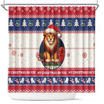Liberia Christmas Shower Curtain African Lion Santa