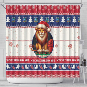 Liberia Christmas Shower Curtain African Lion Santa