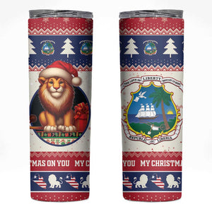 Liberia Christmas Skinny Tumbler African Lion Santa