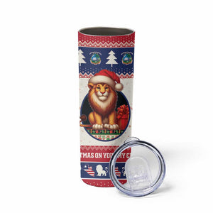 Liberia Christmas Skinny Tumbler African Lion Santa