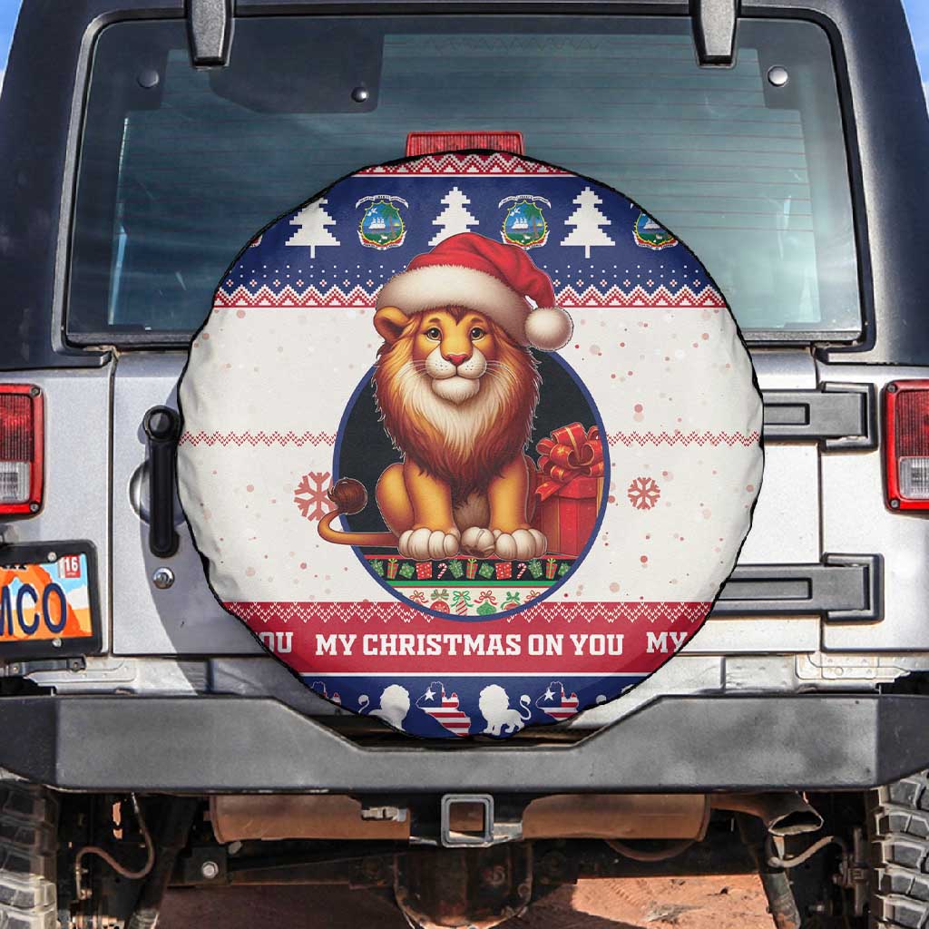 Liberia Christmas Spare Tire Cover African Lion Santa