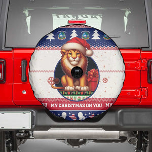 Liberia Christmas Spare Tire Cover African Lion Santa