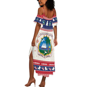 Liberia Christmas Summer Maxi Dress African Lion Santa