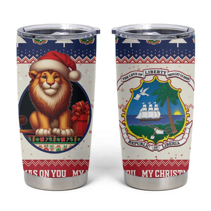 Liberia Christmas Tumbler Cup African Lion Santa
