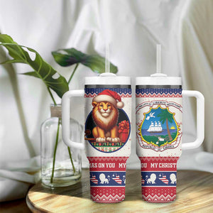 Liberia Christmas Tumbler With Handle African Lion Santa