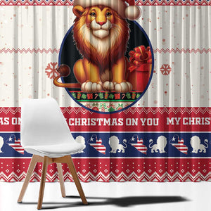 Liberia Christmas Window Curtain African Lion Santa