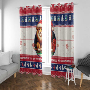 Liberia Christmas Window Curtain African Lion Santa