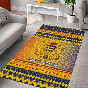 Afro Chad Christmas Area Rug Coat Of Arms With African Pattern