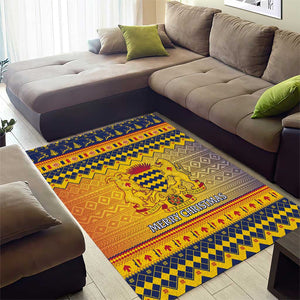 Afro Chad Christmas Area Rug Coat Of Arms With African Pattern