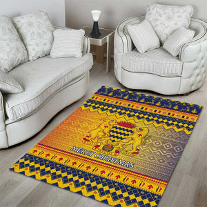 Afro Chad Christmas Area Rug Coat Of Arms With African Pattern