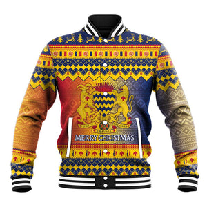 Afro Chad Christmas Baseball Jacket Coat Of Arms With African Pattern