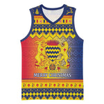 Afro Chad Christmas Basketball Jersey Coat Of Arms With African Pattern LT15