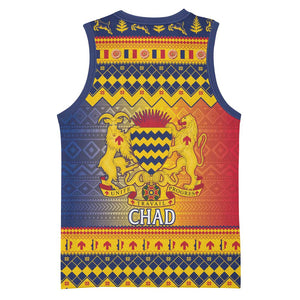 Afro Chad Christmas Basketball Jersey Coat Of Arms With African Pattern LT15