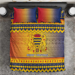 Afro Chad Christmas Bedding Set Coat Of Arms With African Pattern