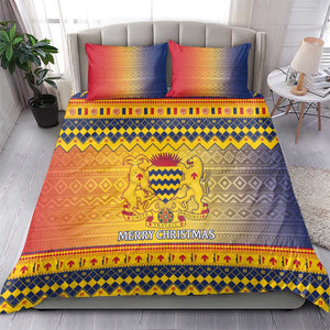 Afro Chad Christmas Bedding Set Coat Of Arms With African Pattern