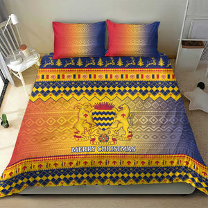 Afro Chad Christmas Bedding Set Coat Of Arms With African Pattern